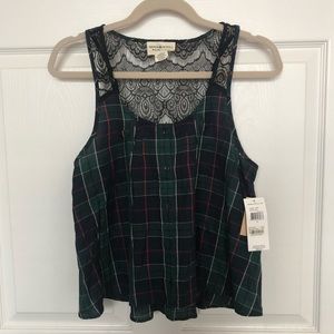 *NWT Ralph Lauren Denim & Supply Plaid Lace Tank